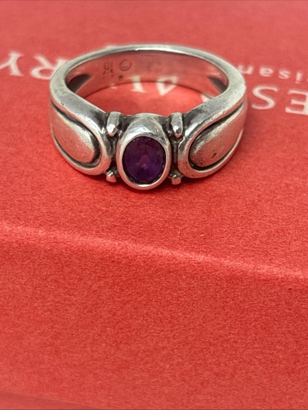 James Avery Retired Sterling Silver Amethyst Ring